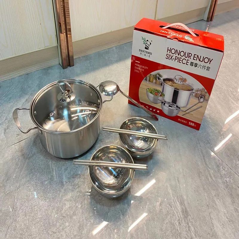 BỘ NỒI + BÁT INOX 6 MÓN